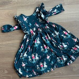 Girls' Festive Dress with Ruffle Sleeves
